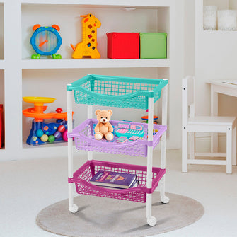 Canasta Móvil Rectangular de 3 Niveles Glam