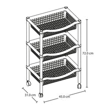 Canasta Móvil Rectangular de 3 Niveles Glam