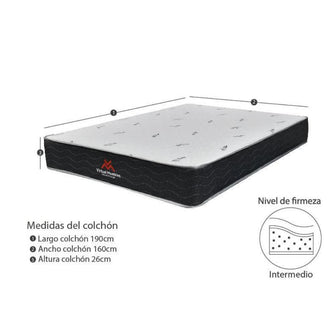 Combo Para Habitación Easy, Incluye Cama - Colchón - Closet - dos Mesas de Noche y Espejo