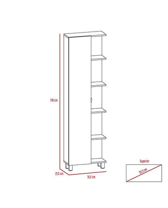 Mueble Esquinero Zendaya, Blanco, con Cinco Entrepaños