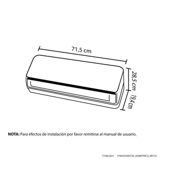 Aire Acondicionado On - Off Baru Haceb 9.000 BTU 110 v