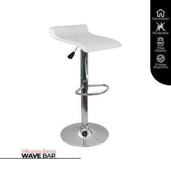 Kit por 2 Silla Tapizada Lisa Tipo Bar - Blanca