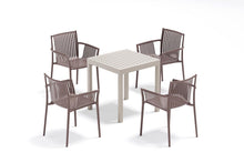 Silla Madrid con Brazos, Color Taupe, Con espaldar y diseño Moderno X2