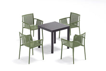 Silla Madrid con Brazos, Color Verde Olivo, Con espaldar y diseño Moderno X2