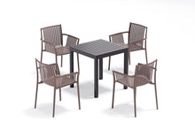 Silla Madrid con Brazos, Color Taupe, Con espaldar y diseño Moderno X2