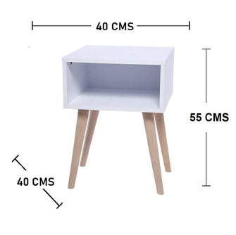Mesa De Noche Turku 44x40x40cm Blanca