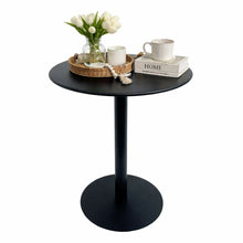 Comedor Redondo Metálico Maiu Negro + 2 Sillas Interior y Exterior