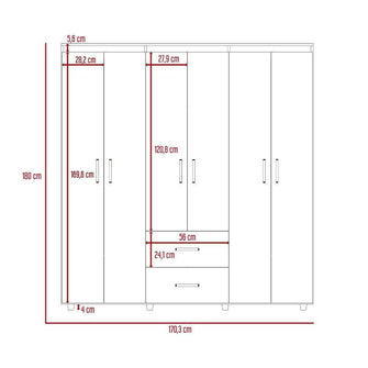 Combo para Habitación Dex, Wengue y Avellana, Incluye Closet y Mesas de Noche