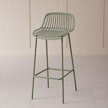 Butaco para Barra Tulum, Color Verde Olivo, Diseño Moderno X4