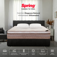 Colchón Spring Elegance Natural Doble 140X190 Cm  Gratis Almohadas Siliconadas