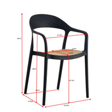 Silla Rio, Negro y beige, Con espaldar abierto y diseño Moderno