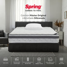 Combo Colchón Spring  Master Original Doble 140X190 Cm +  Set Almohada Siliconada