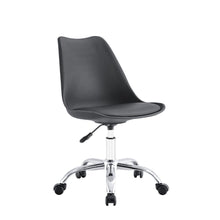 Kit de Cuatro Sillas de Escritorio Jetix, Negro, Giratoria y acolchada con base metálica