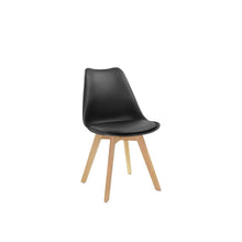 Kit de Seis Sillas Sasha, Negro y Café Claro, Cómodo Asiento y Patas en Madera