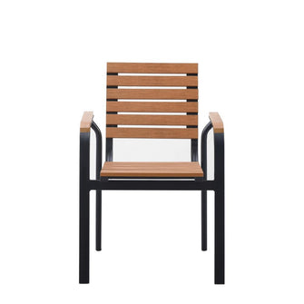 Sillas Comedor Exterior Rapel, Amarillo y Negro, con Cómodo Espaldar x4