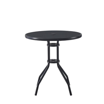 Combo Comedor Exterior Kos, Negro, con cuatro Sillas Ideal Para Espacios Reducidos