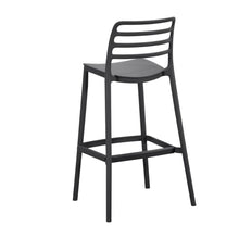 Set de 4 Sillas para Bar Palawan, Negro, con Espaldar Abierto y Diseño Minimalista