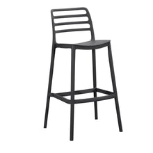 Set de 4 Sillas para Bar Palawan, Negro, con Espaldar Abierto y Diseño Minimalista