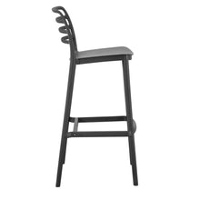 Set de 4 Sillas para Bar Palawan, Negro, con Espaldar Abierto y Diseño Minimalista