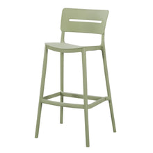 Set de 2 Sillas para Bar Manila, Verde, con Espaldar Rectangular y Diseño Moderno