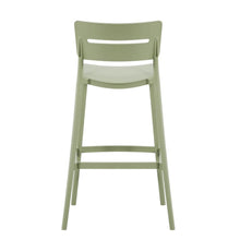 Set de 4 Sillas para Bar Manila, Verde, con Espaldar Rectangular y Diseño Moderno