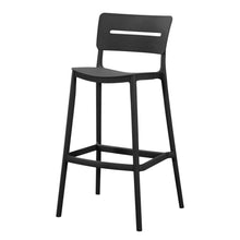 Set de 4 Sillas para Bar Manila, Negro, con Espaldar Rectangular y Diseño Moderno