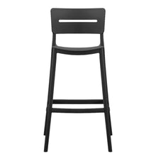 Set de 2 Sillas para Bar Manila, Negro, con Espaldar Rectangular y Diseño Moderno