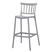 Set de 4 Sillas para Bar Oxford, Gris, con Espaldar en Barras y Diseño Minimalista