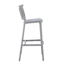 Set de 4 Sillas para Bar Oxford, Gris, con Espaldar en Barras y Diseño Minimalista