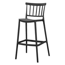 Set de 2 Sillas para Bar Oxford, Negro, con Espaldar en Barras y Diseño Minimalista