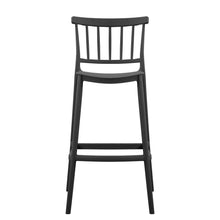 Set de 4 Sillas para Bar Oxford, Negro, con Espaldar en Barras y Diseño Minimalista