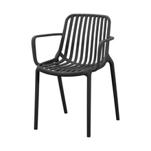 Set de 2 Sillas Parma, Negro, con Espaldar en Rayas y Diseño Minimalista
