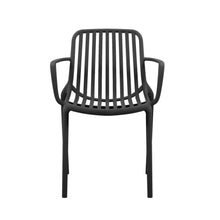 Set de 4 Sillas Parma, Negro, con Espaldar en Rayas y Diseño Minimalista