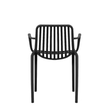 Set de 4 Sillas Parma, Negro, con Espaldar en Rayas y Diseño Minimalista