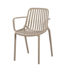 Set de 4 Sillas Parma, Taupe, con Espaldar en Rayas y Diseño Minimalista
