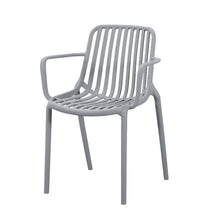 Set de 4 Sillas Parma, Gris, con Espaldar en Rayas y Diseño Minimalista