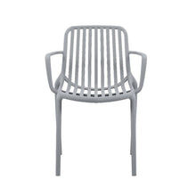 Set de 4 Sillas Parma, Gris, con Espaldar en Rayas y Diseño Minimalista