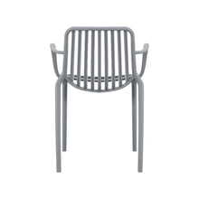Set de 4 Sillas Parma, Gris, con Espaldar en Rayas y Diseño Minimalista