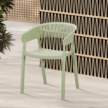 Set de 2 Sillas Manaos, Verde, con Espaldar Minimalista y Diseño Moderno