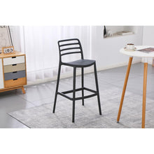 Set de 2 Sillas para Bar Palawan, Negro, con Espaldar Abierto y Diseño Minimalista