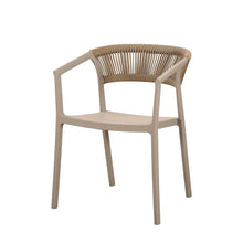 Silla Bali, Taupe, Con espaldar en cuerdas y diseño Moderno