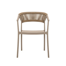 Silla Bali, Taupe, Con espaldar en cuerdas y diseño Moderno