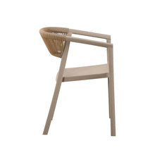 Silla Bali, Taupe, Con espaldar en cuerdas y diseño Moderno
