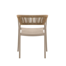 Silla Bali, Taupe, Con espaldar en cuerdas y diseño Moderno