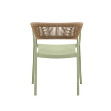 Silla Bali, Verde, Con espaldar en cuerdas y diseño Moderno