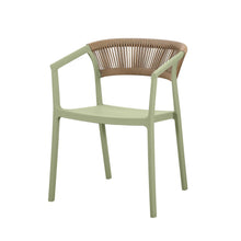 Silla Bali, Verde, Con espaldar en cuerdas y diseño Moderno