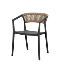 Silla Bali, Negro, Con espaldar en cuerdas y diseño Moderno