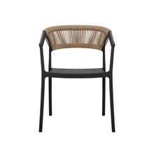 Silla Bali, Negro, Con espaldar en cuerdas y diseño Moderno