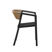Silla Bali, Negro, Con espaldar en cuerdas y diseño Moderno