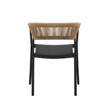 Silla Bali, Negro, Con espaldar en cuerdas y diseño Moderno